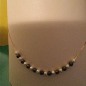 Vintage white/Black Pearl necklaces made USA 70s